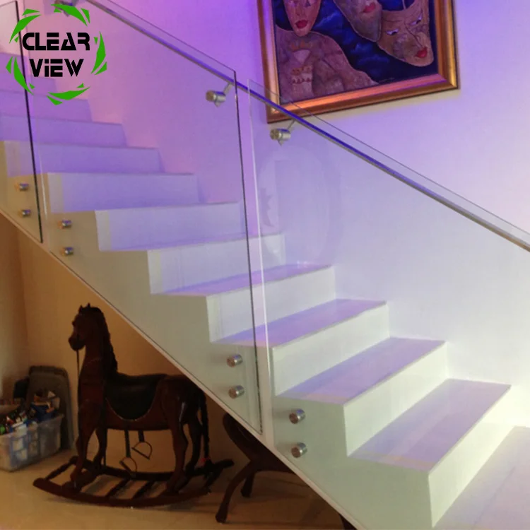 Clearview Furnishing outdoor led balcony aluminum glass railing for house