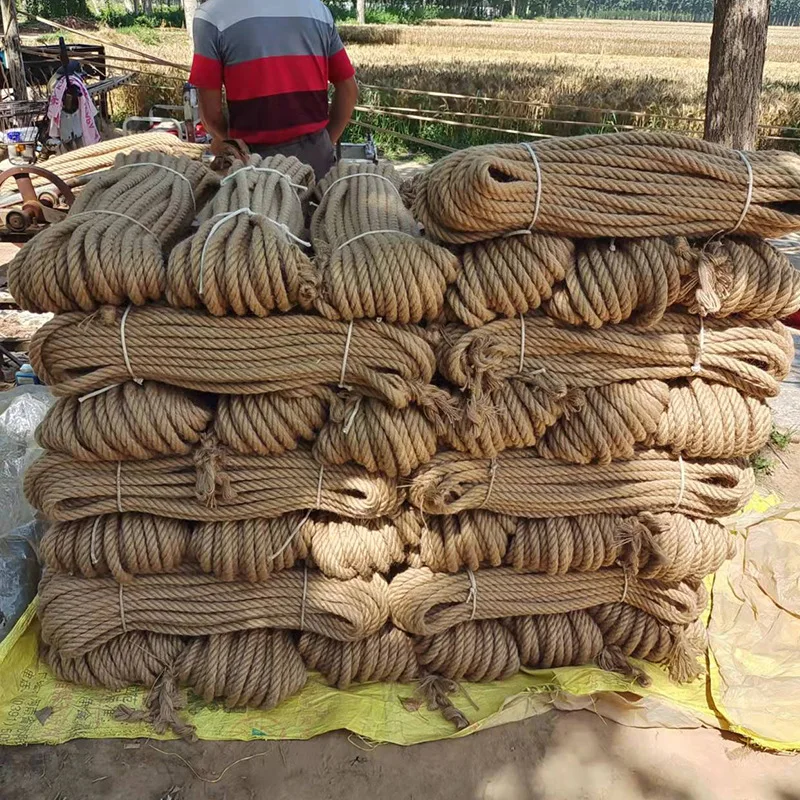 wholesale natural raw jute rope high tensile strength with 3 strands natural color twisted jute bulk jute twine
