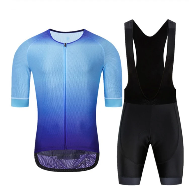 Wholesale Blank cycling jersey Short Sleeves Sets Custom Mens Cycling Apparel Bike Clothing Cycling Jersey No Collar