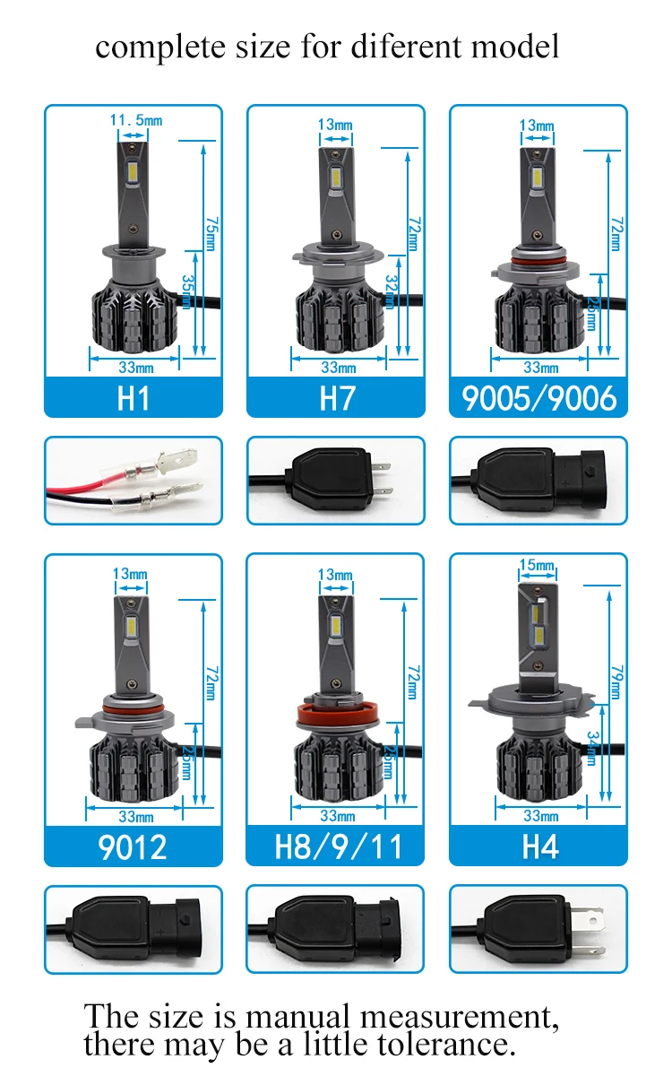 OEM&ODM New csp car light scheinwerfer Cold white variable h1 plug faros  light car LED headlight car light