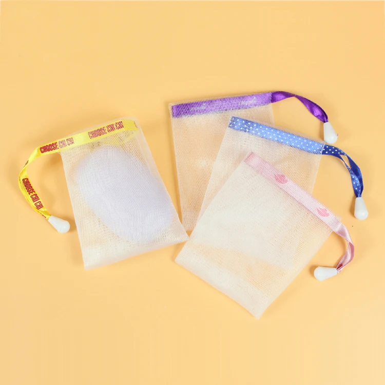 Factory Price Customized Small Drawstring Mesh Loofah Soap Bag Have Our Own Production And Mold R & D Team