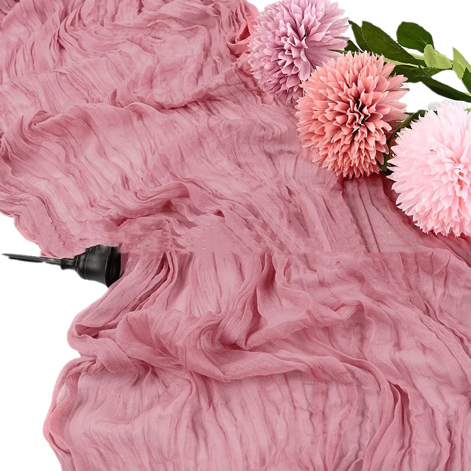 Thickened pleated cloth table flag holiday party wedding arrangement decoration crumpled cloth table flag wholesale