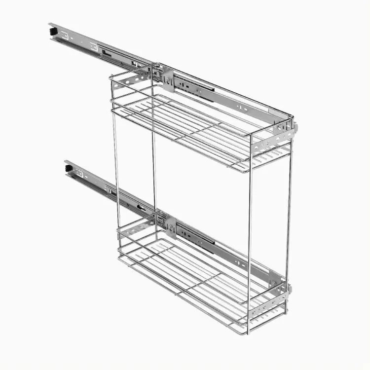 Kitchen Cabinet Side Pull Out Basket for Base Cabinet Storage