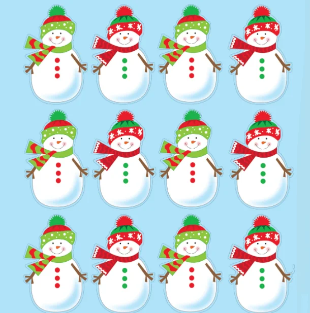 Wholesale Price Christmas Decoration Sticker Snowflakes Claus Reindeer Snowman Xmas Sata Paper Sticker