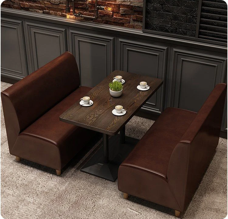 Industrial style Design Imitation Leather Restaurant Booth Seating Cafe Restaurant Tables And Chairs Booth furniture sets