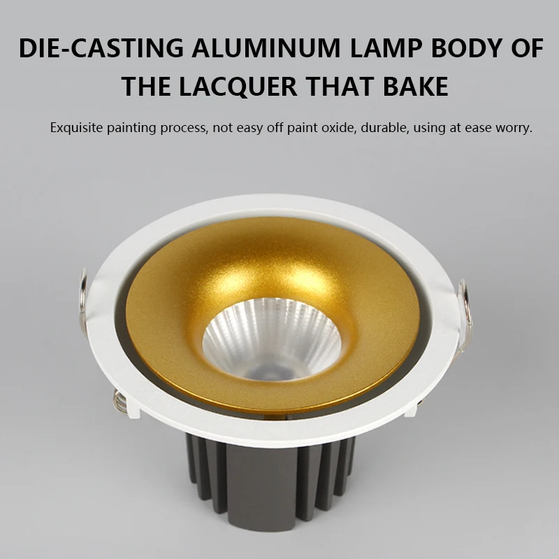 Household LED downlight embedded deep anti glare no main lighting living room wall washing light cob spotlight