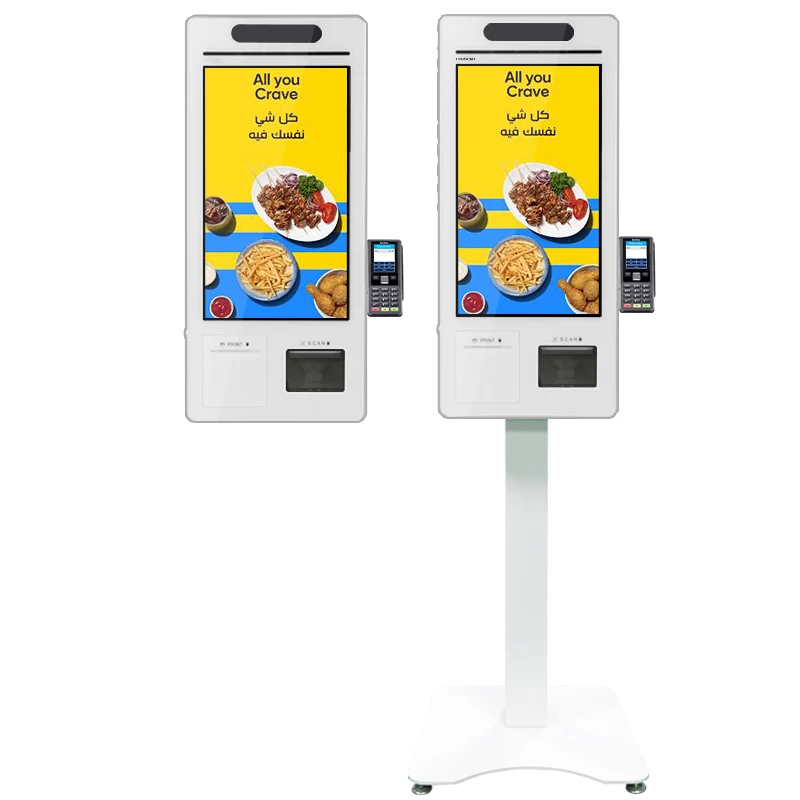 Touch screen monitor  Self-service Payment with card reader thermal printer bar code scanner