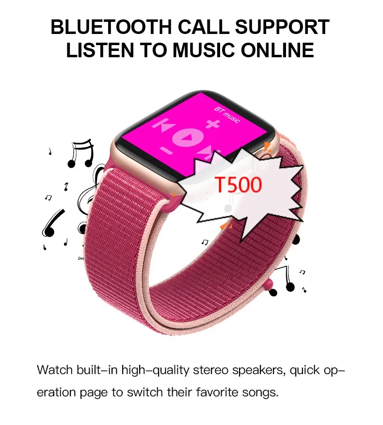  Горячая продажа бис сертификат Montre Smart Watc T500 полный сенсорный экран вызов Smartwatch серия T55 Фитнес наручные часы Reloj