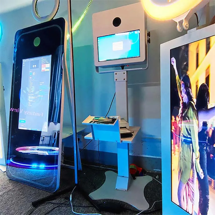 Split Selfie Ipad Photo Booth With Lcd Screen Commercial Rental Ipad Photo Booth Locking Door