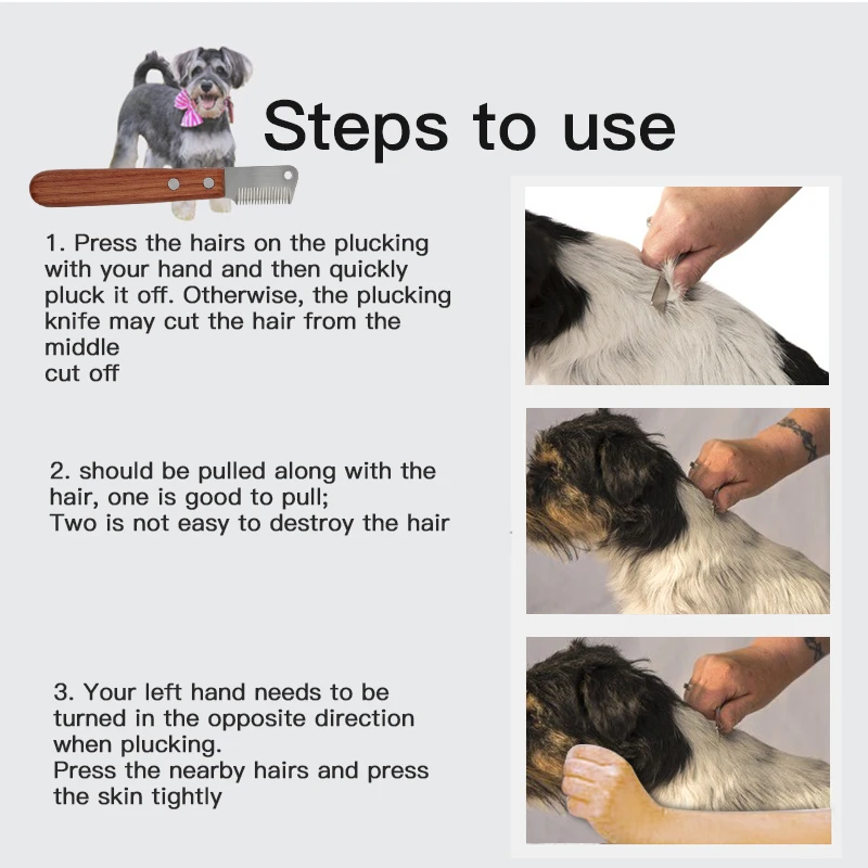 Factory Wholesale Custom Logo Wooden Cat Hair Deshedding Tool Pet Dog Grooming Stripping Knife