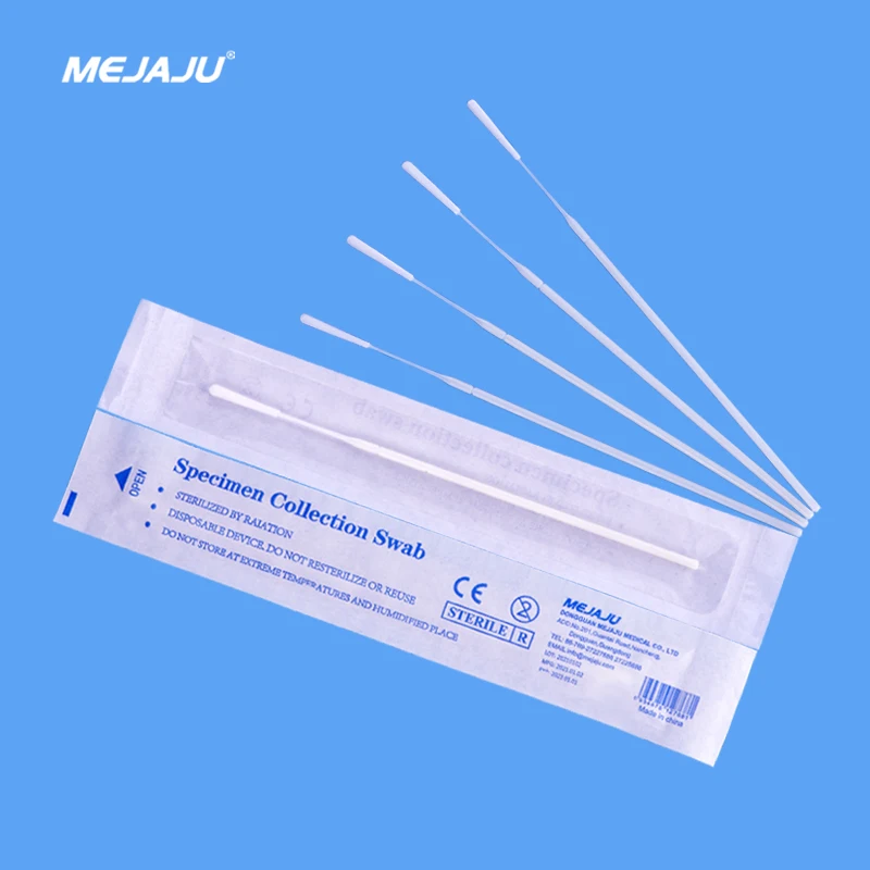 
CE Certified Sterile Specimen Collection Nasophoryngeal Throat Flocked Swab Nasophoryngeal Throat flocked Swab 