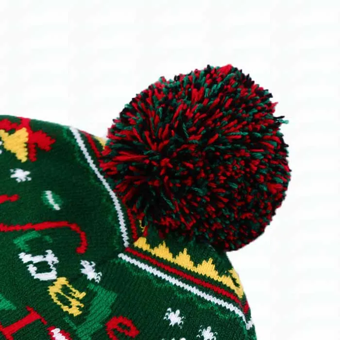 Christmas Knitted Jamaica Rasta Hemp Pompom Beanie Hat Joyseen For Men and Women