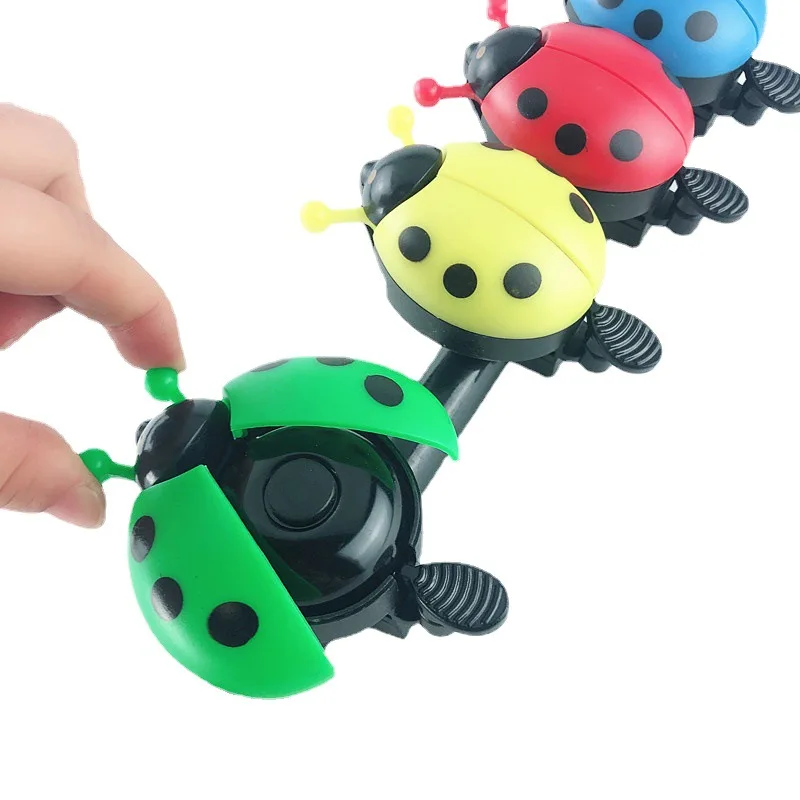 Cute Cartoon Ladybug Shaped Bike Bell Children Balance Car Bicycle Hand Press Small Bells Easy Operation Sports Bike