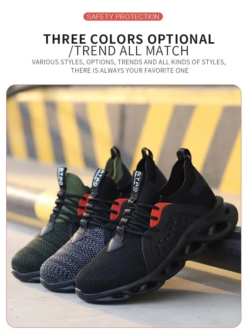 2024 Woodland Latest Sport Breathable Safety Shoes for Men Fashion Workers Sneakers for Construction Summer & Winter
