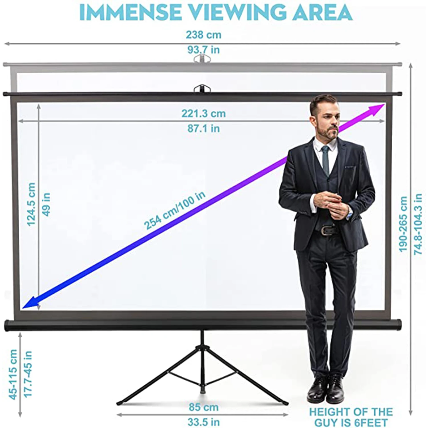 New in 2021 - FUture100-inch 16:9 HD 4K морщин сумка для переноски Портативный проектор в помещении и на открытом воздухе штатив экран