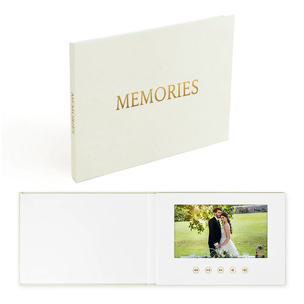 Видеокнига в твердом переплете из золотой фольги с 7-дюймовым IPS-экраном 4 ГБ