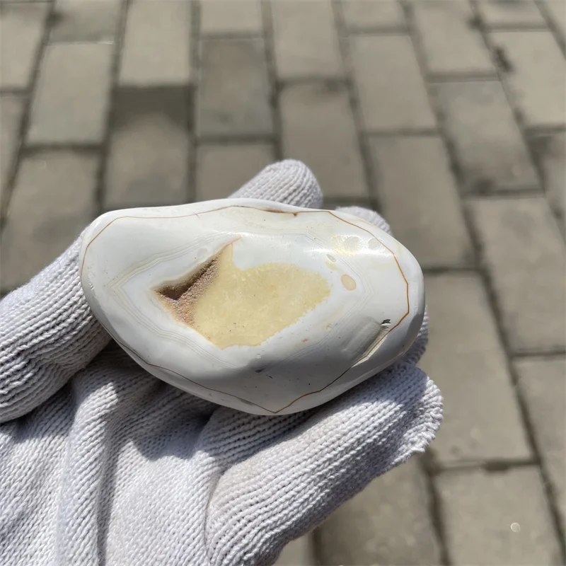 Natural Flower Agate Worry Pocket Stone Polished Irregular Shaped Healing Crystal Palm Stone