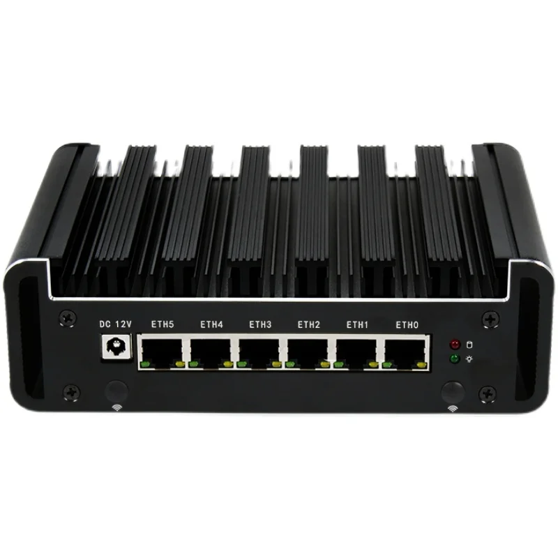 Firewall Mini PC 6 Intei Nics AES-NI Celern 3865U 2*DDR4 Pfsense Router Ubuntu Fanless Barebone system X6A  Industrial Computer