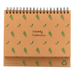 customized recycled Kraft paper table spiral desk calendar daily meal weekly planners pad calendar 2022