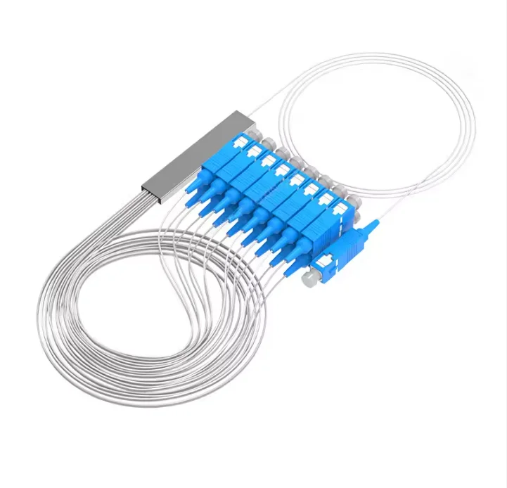 FTTH White 1x16 Fibre Optic PLC Splitter Mini Steel Tube PLC Splitter with SC UPC Connector Best Price