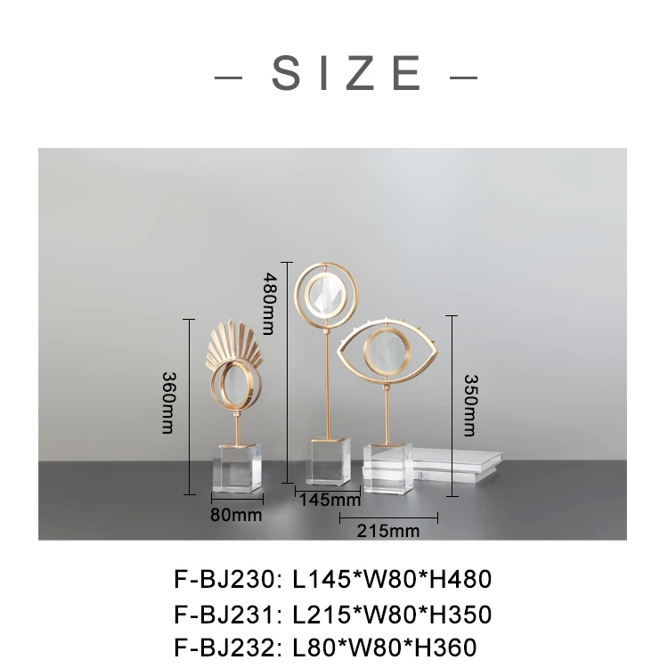 Luxury metal evil eye decor for home hand made desktop decorative ornament home decoration accessories