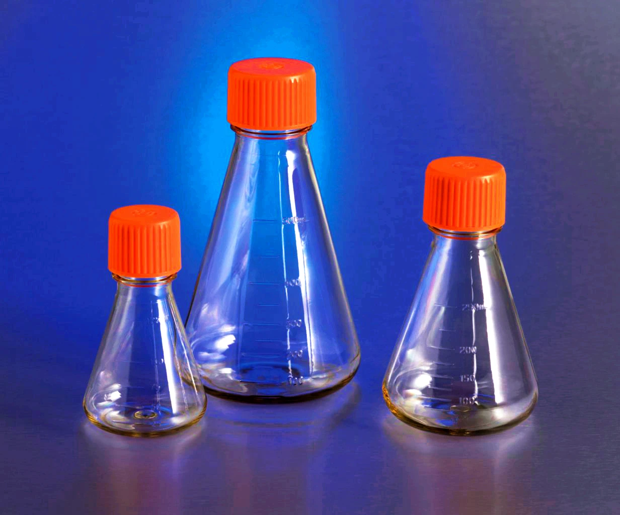 Hot sale laboratory erlenmeyer flask plastic 250mL conical flask with breathable cover