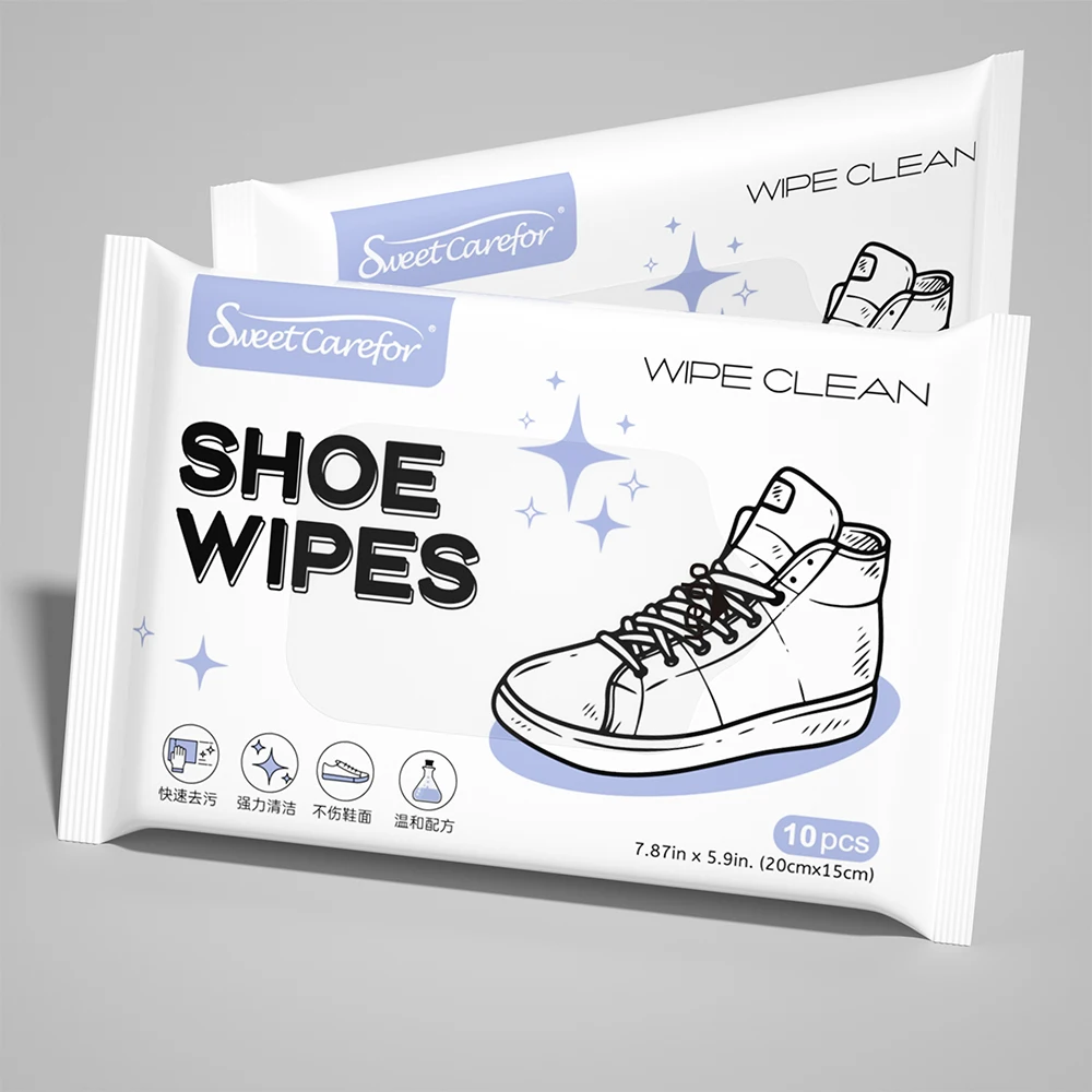 Sweet Carefor Shoes Wipes Disposable Sneaker Wipes Easy Carrying Shoe Cleaning Wipes