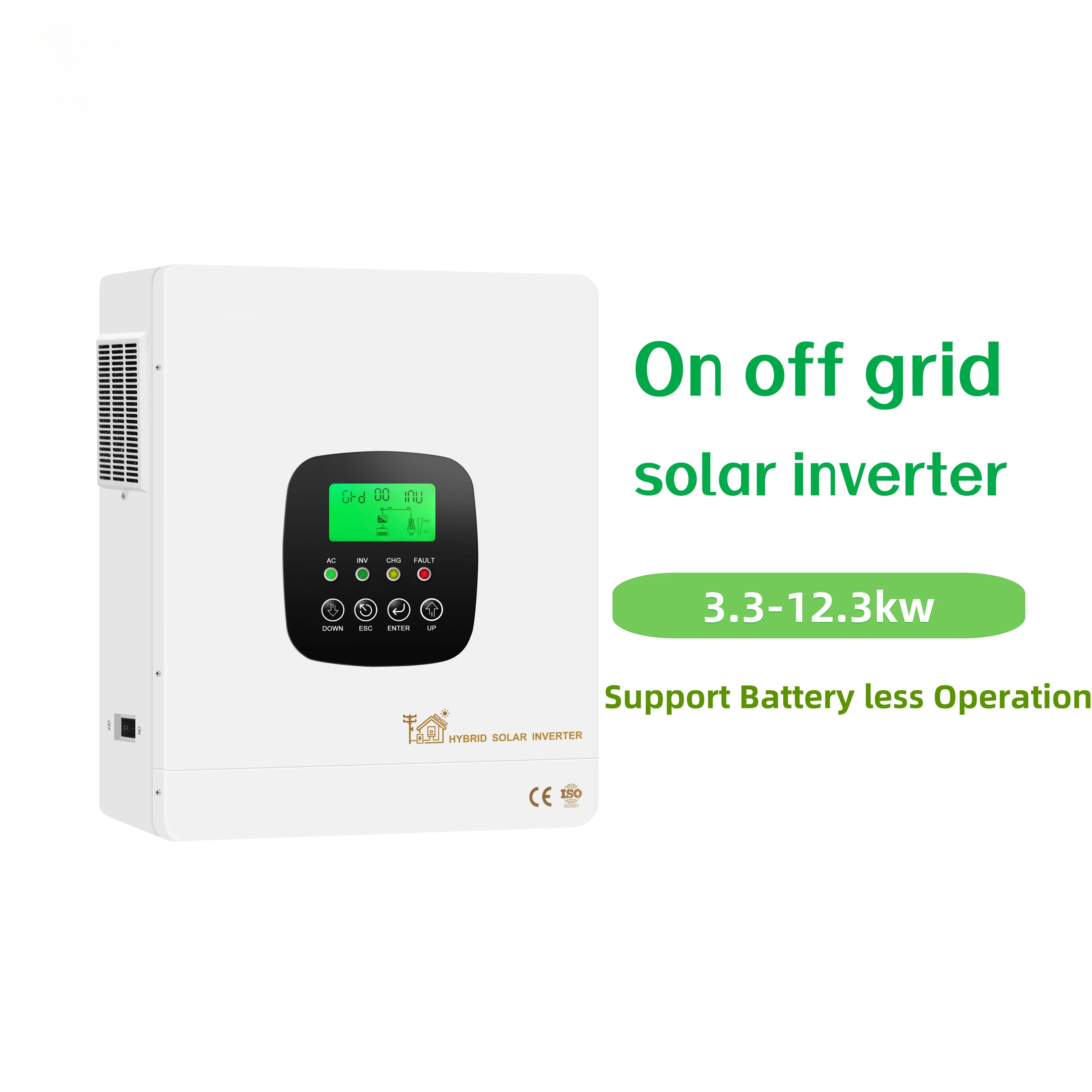 Hybrid 12kw 8kw 48V DC 220v ac all in one dual MPPT Wifi high frequency Off Grid On Grid Solar Inverter Charger