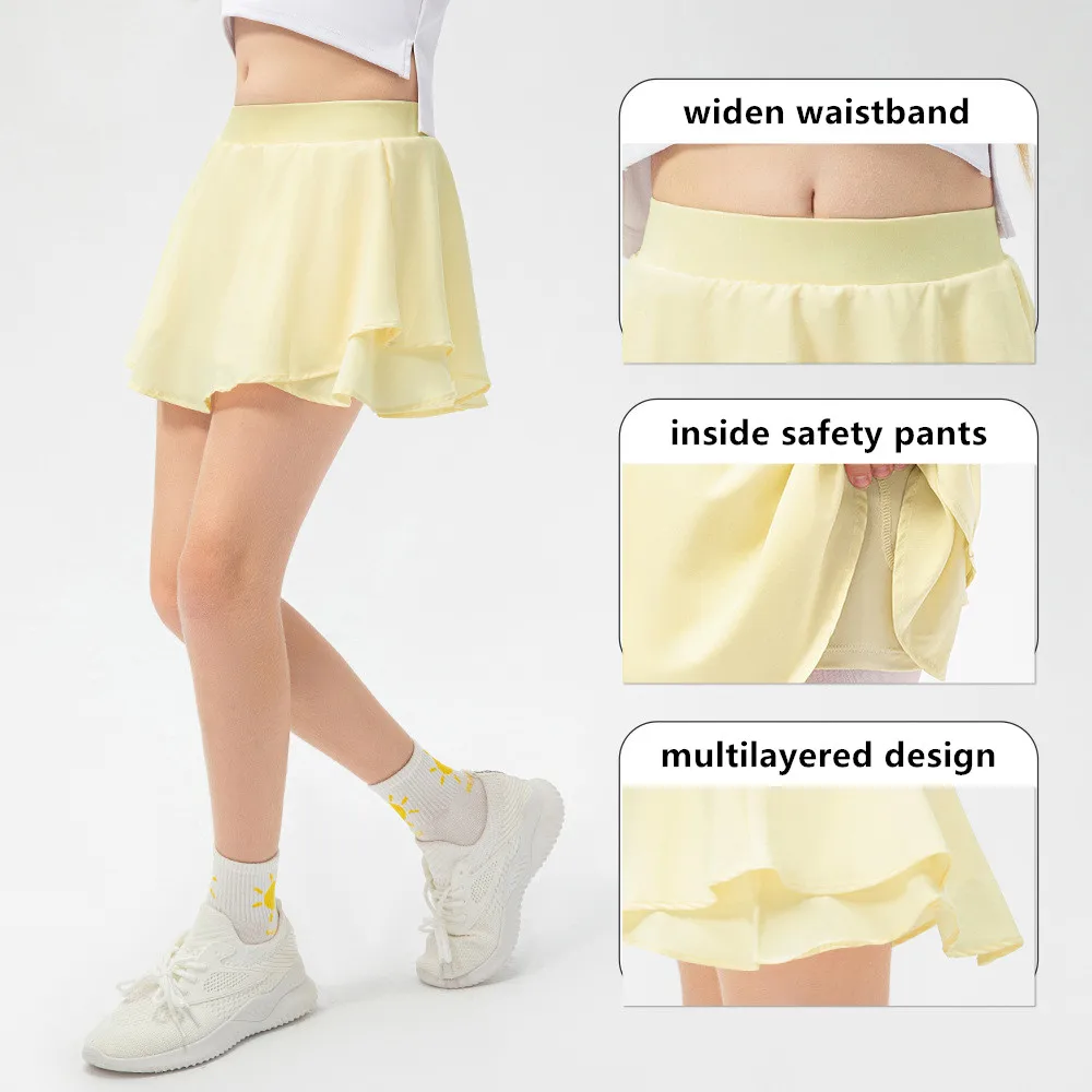 Elastic Waistband Plaid Color School Training Gym Dress Tennis Uniform Tennis Dresses With Shorts