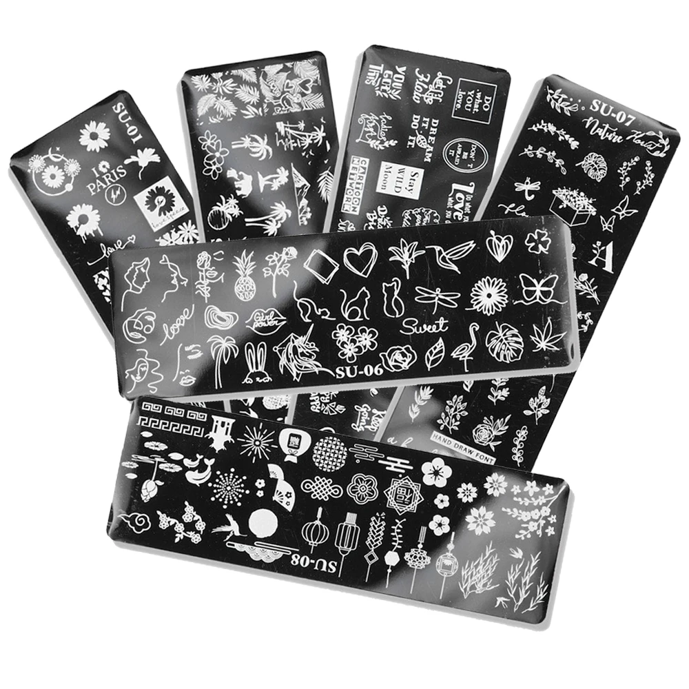 Professional DIY Design Stainless Steel Stamp Plate Tool Image Kit Template Flower Nail Art Stamping Plates