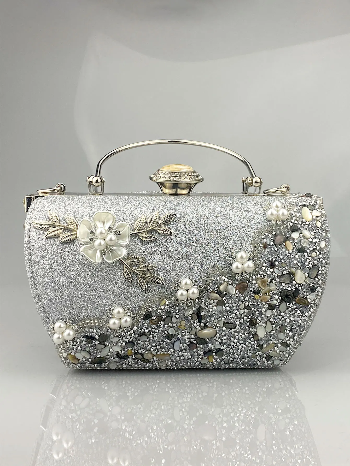 Luxury New Clutches Bag Women Purse Bling Party Bags Bridal Wedding Elegant Flower Evening Bags For Woman