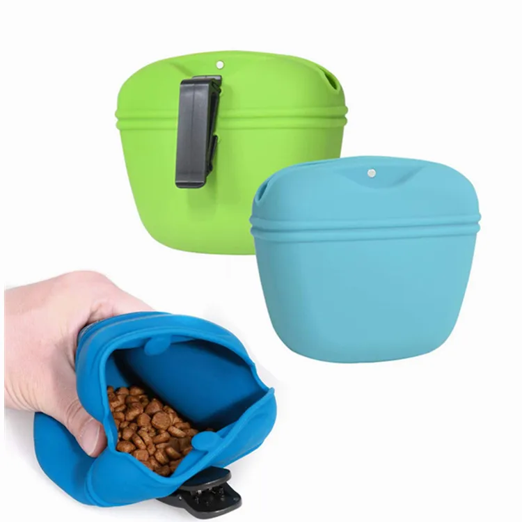 
Silicone Pet Portable Treat Bag Puppy Outdoor Food Snack Storage Pouch Dog Training Waist Bag 