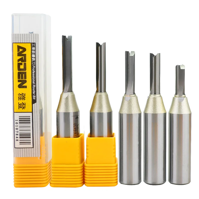 Arden 1/2 Shank 0107 Tct Straight Cnc Wood Router Bit 2 Flutes Straight Bits Grooving Woodworking Endmill Milling Cutter