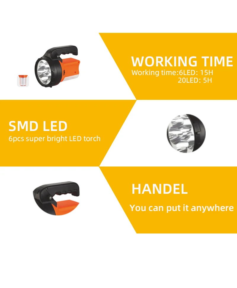 Powerful Rechargeable LED Waterproof Hand Crank Flashlight Torch