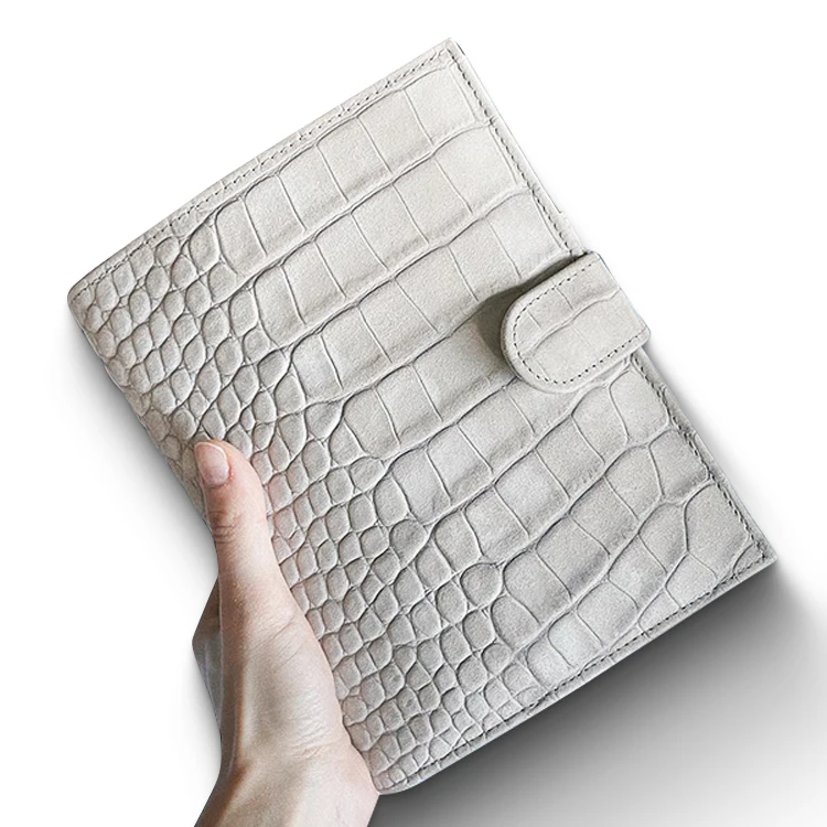 PU leather Crocodile pattern A6 Cash Adhesive 6 ring binder Office Agenda Budget Binders in Notebook Planner Binder