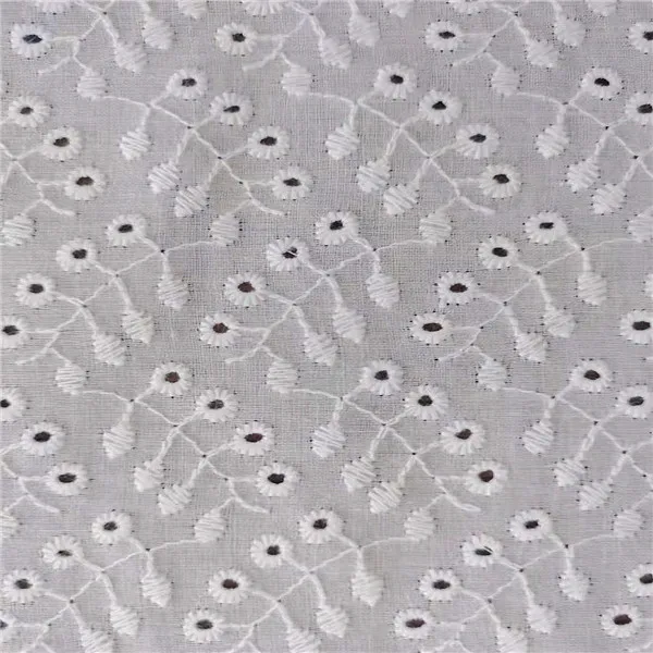 Shaoxing Текстиль хлопок вуаль ткань 100% хлопок ткань вышивка с модным рисунком для женского платья