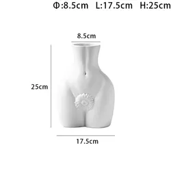 New Design Ceramic Body Sculpture Matte Vase Modern Nude Torso Dried Flowers Vase