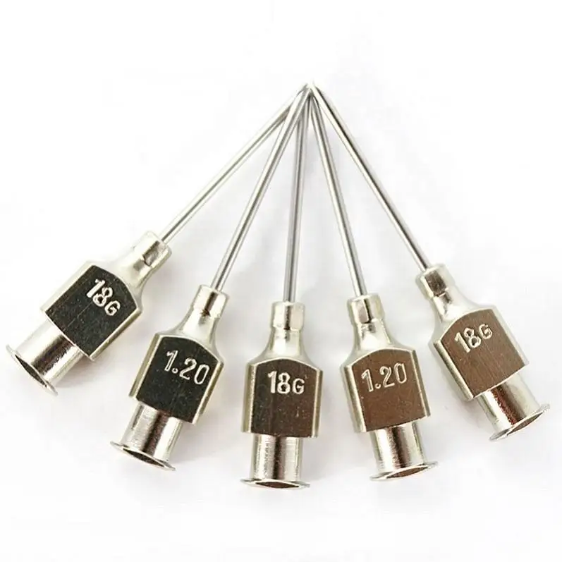 CE ISO Certification 10PCS Stainless Steel Metal Reusable 16g Vaccination Needle for Animal Pig Animal Chicken Livestock