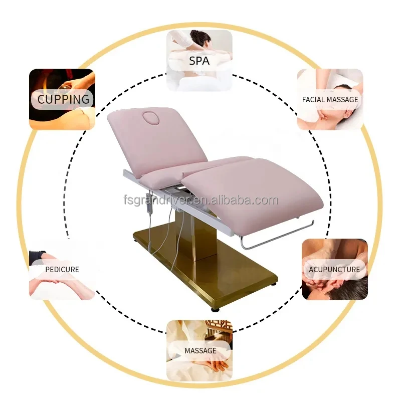 Beauty salon furniture SPA bed adjustable massage table electric facial bed with armrest motorshairdressing furniture