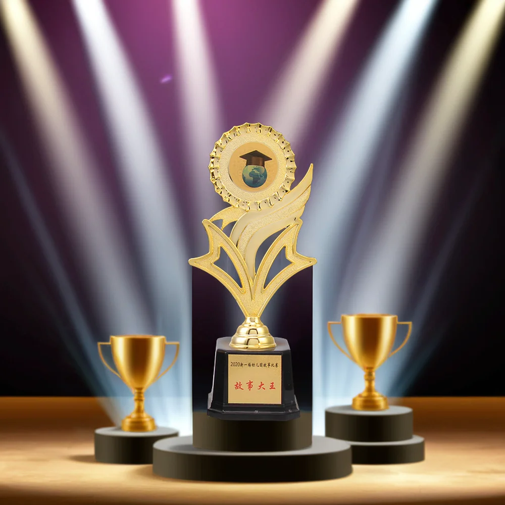 High Grade Color Cup Wheat Ear Award Handmade Plastic Trophy for School Composition & Athletic Sports Theme Souvenir Craft