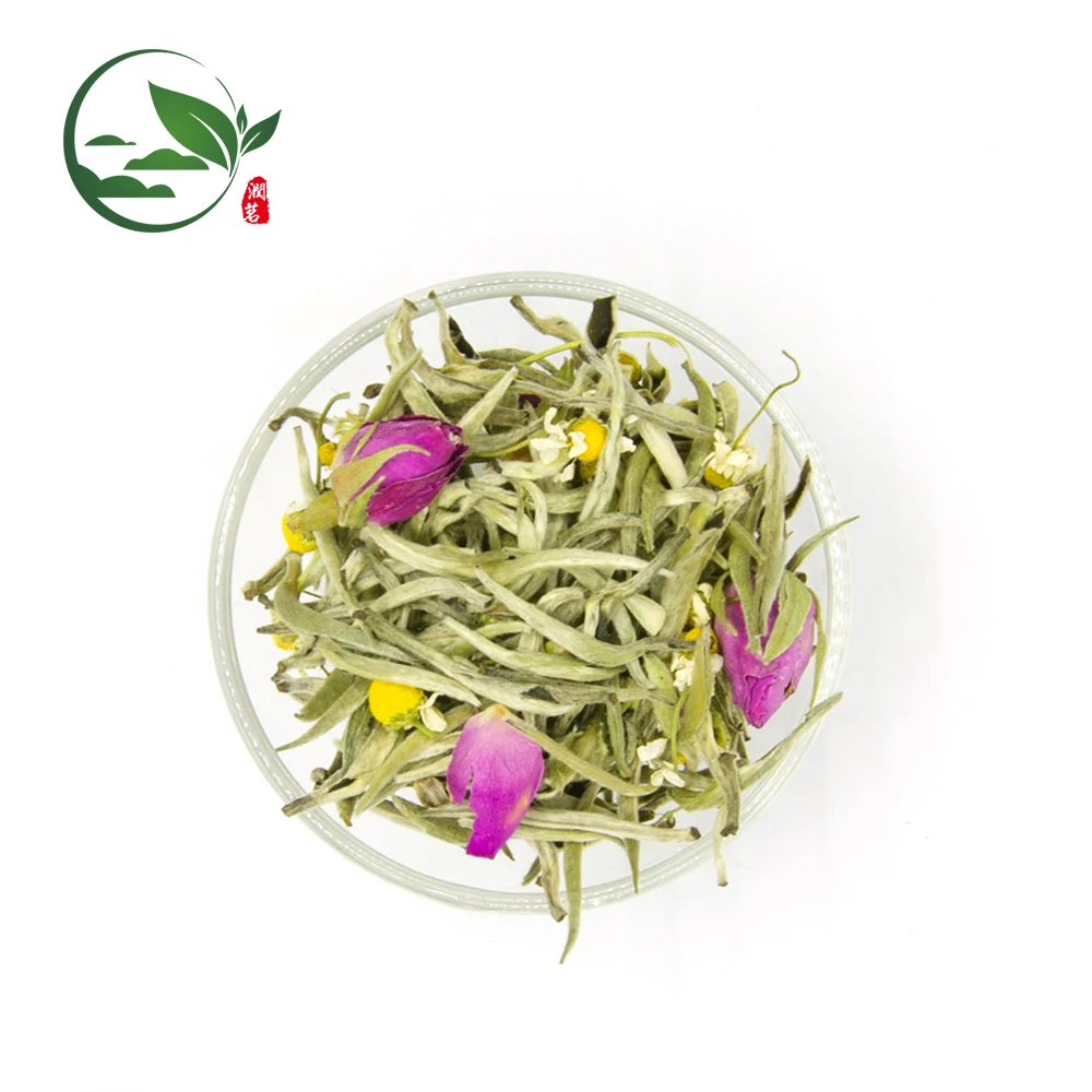 Новый смешанный чай Серебряная игла белый чай, Роза и ромашковый чай