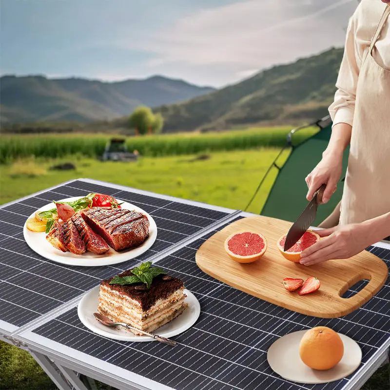 100 Watts Portable Foldable Solar Panels Table Outdoor Garden 100w Solar Picnic Table Power Charging Station for Cellphone
