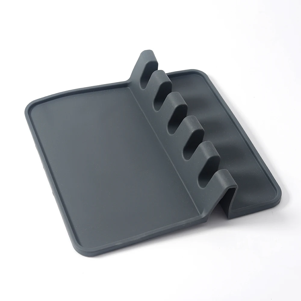 Heat-Resistant cooking kitchen utensils holder Silicone Spoon Rest with Drip Pad