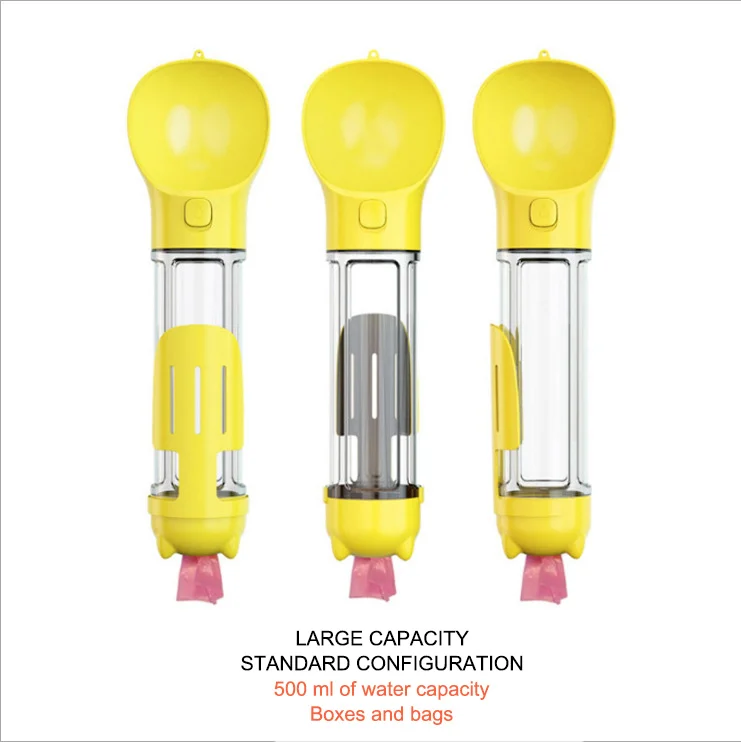 Amazon Hot Selling Pet Feeder Portable Pet Dog Water Bottle Pet Travel Water Bottle With Garbage Bag Water Bottle For Dogs