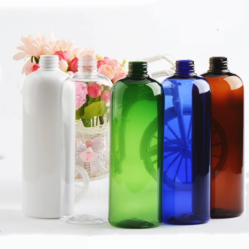 IBELONG Wholesale Clear Green Amber Blue 500ml pet plastic body wash bottle with treatment pump