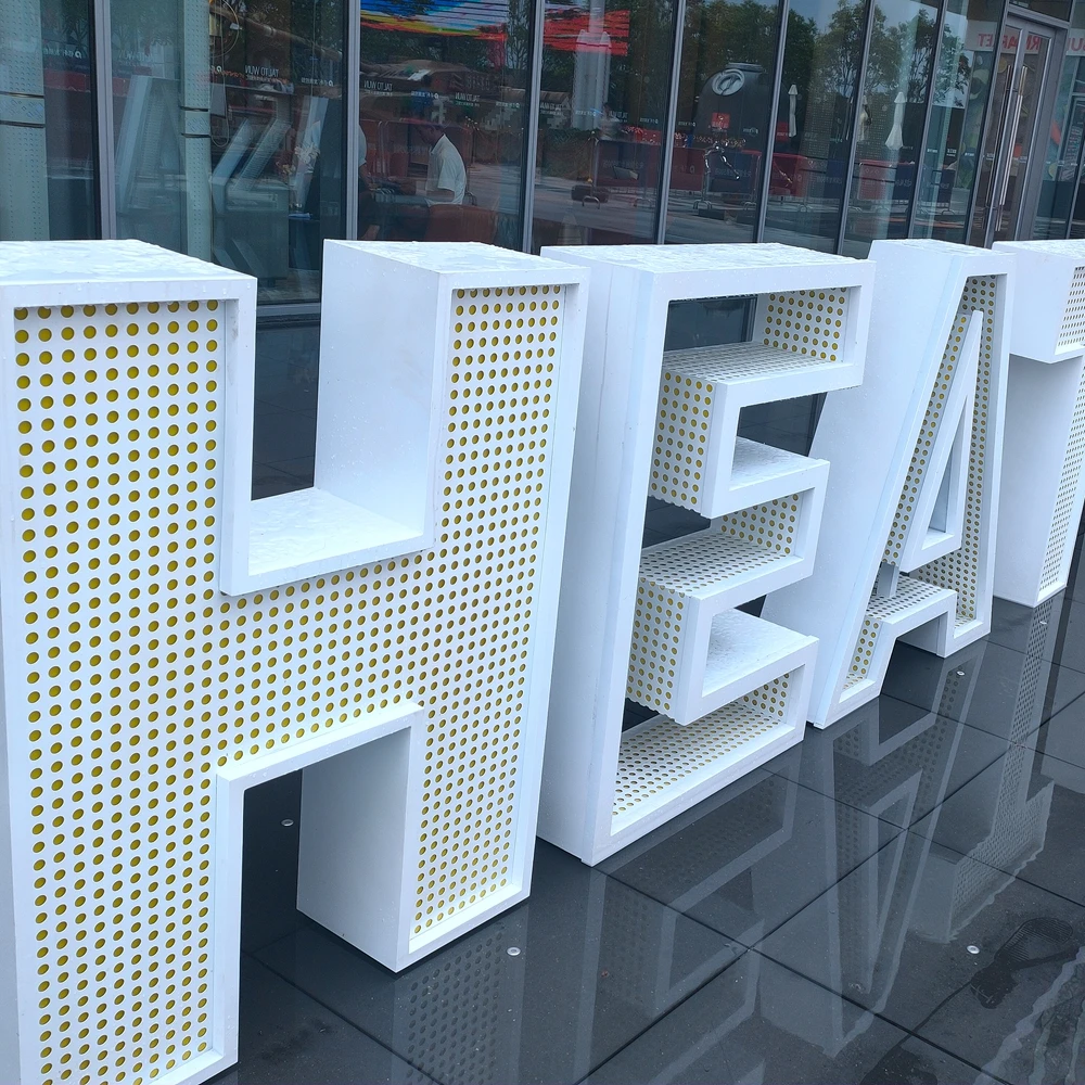 
Wholesale Customized Outdoor Large LED Letters Open Face Channel Letters Monument Signs external illuminated building signs 