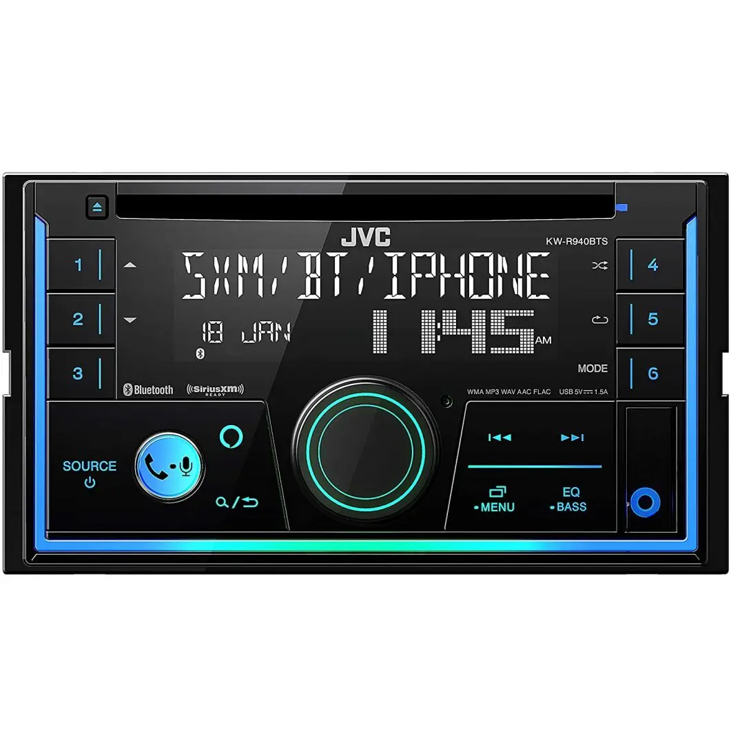JVC.DJ KW-X940BTS Double Din Car FM Radio MP3 Bluetooth Player With Dual USB Ports TF AUX WMA ISO Socket 7 Colors High Power