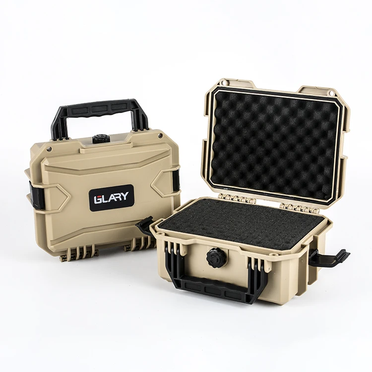 GLARY waterproof hand gun case crashproof plastic gun equipment case for hunting sports rugged tactical gun case carry box