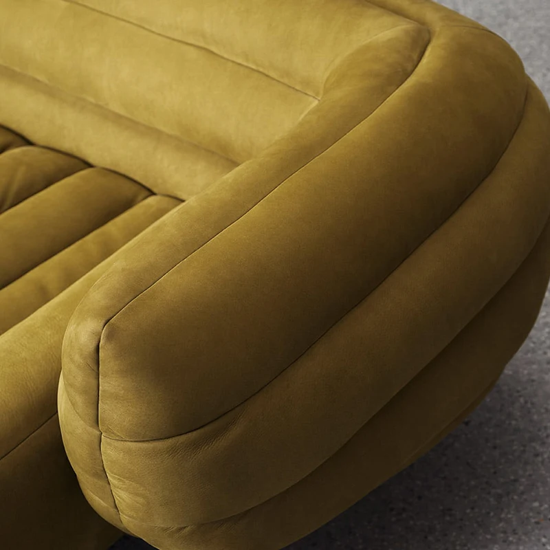 Luxury Villa Sofas Living Room Furniture Set Italian Leather Banana Tactile Sofa Sectional Couch