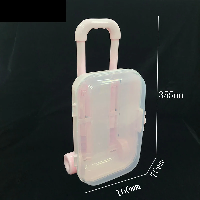 Детская Тяговая коробка, милый чемодан, четырехколесный тягач, мультяшный чемодан